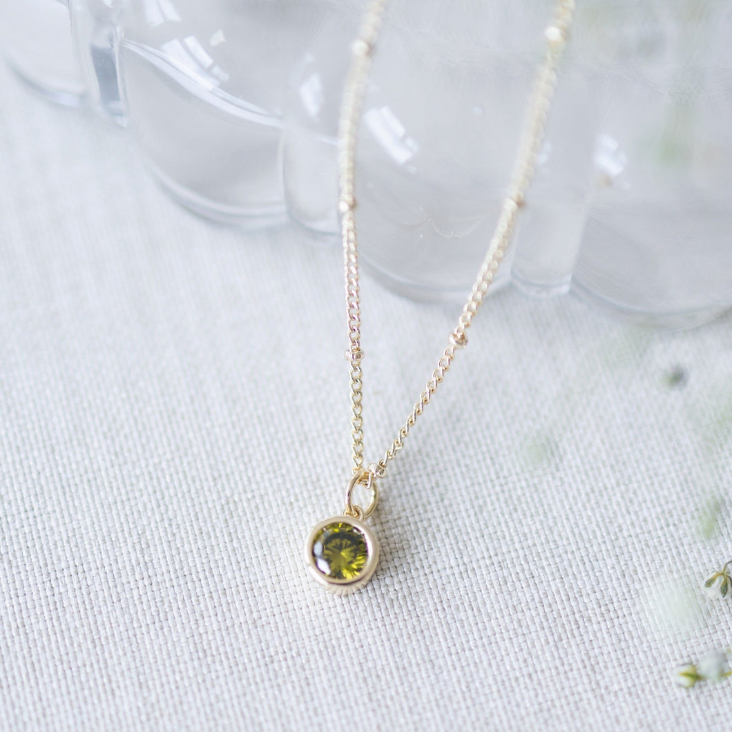 Luster Necklace - Moss Green / Gold Plated (Glee)