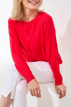 Load image into Gallery viewer, Button Front Pointelle Heart Cardi - Rouge (Tribal)
