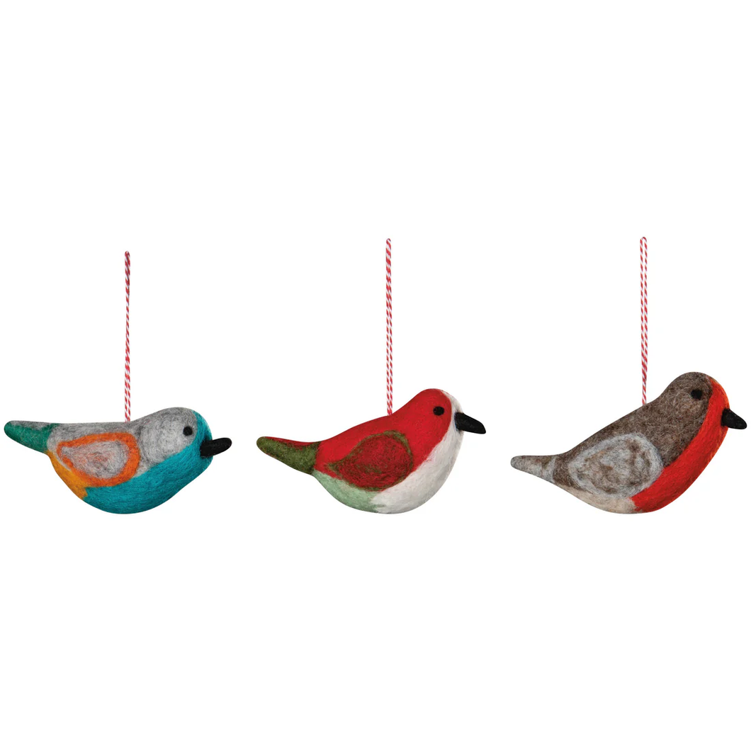 Danica Felt Bird Ornament - Assorted