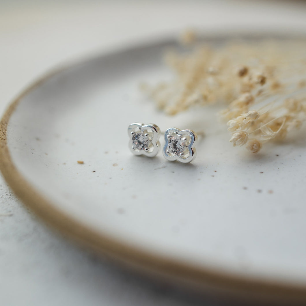 Elodie Studs - Silver Plated w/ CZ (Glee)
