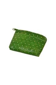 Leather Polka Dot Zip Pouch