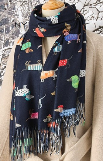 Hello Sausage Softy Scarf - Navy (Picabo)