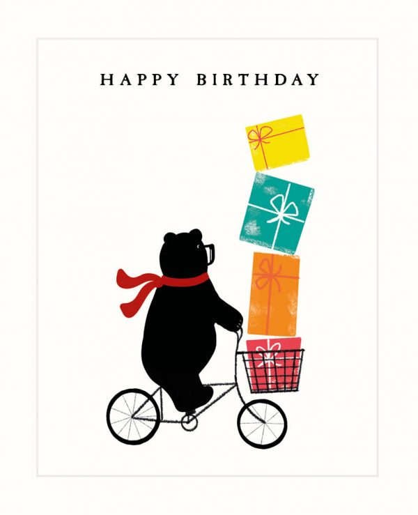 Bear on Bicycle Birthday Card