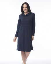 Load image into Gallery viewer, Waves Cowl Dress - Navy (Orientique)
