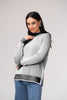 Rib Knit Mock Neck Sweater - Black (Elena Wang)