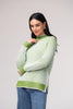 Rib Knit Mock Neck Sweater -Green (Elena Wang)