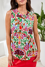 Load image into Gallery viewer, Sleeveless Pintuck Blouse - Mojito (Tribal)
