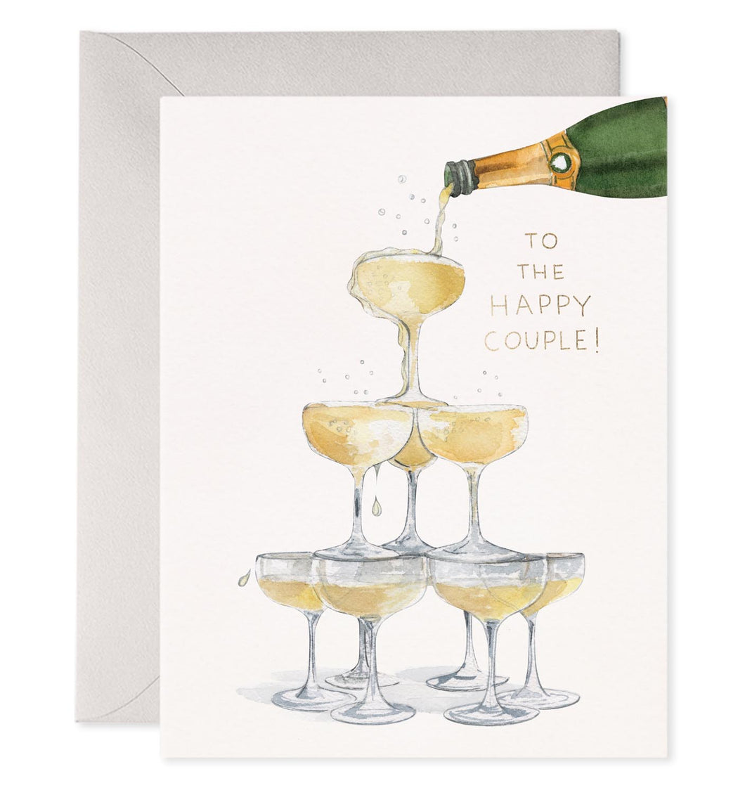 Champagne Tower Wedding Card