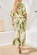 Load image into Gallery viewer, Leaves Pintuck Tie Pant - Mintleaf (Tribal)
