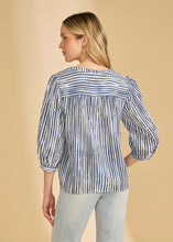 Load image into Gallery viewer, Stripe Popover Blouse - Navy/White (FDJ)
