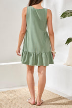 Load image into Gallery viewer, V-Neck Pocket Dress - Moss (Tribal)
