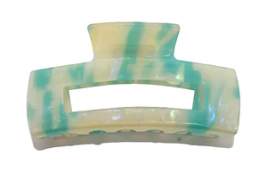Long Rectangular Claw - Teal Shimmer
