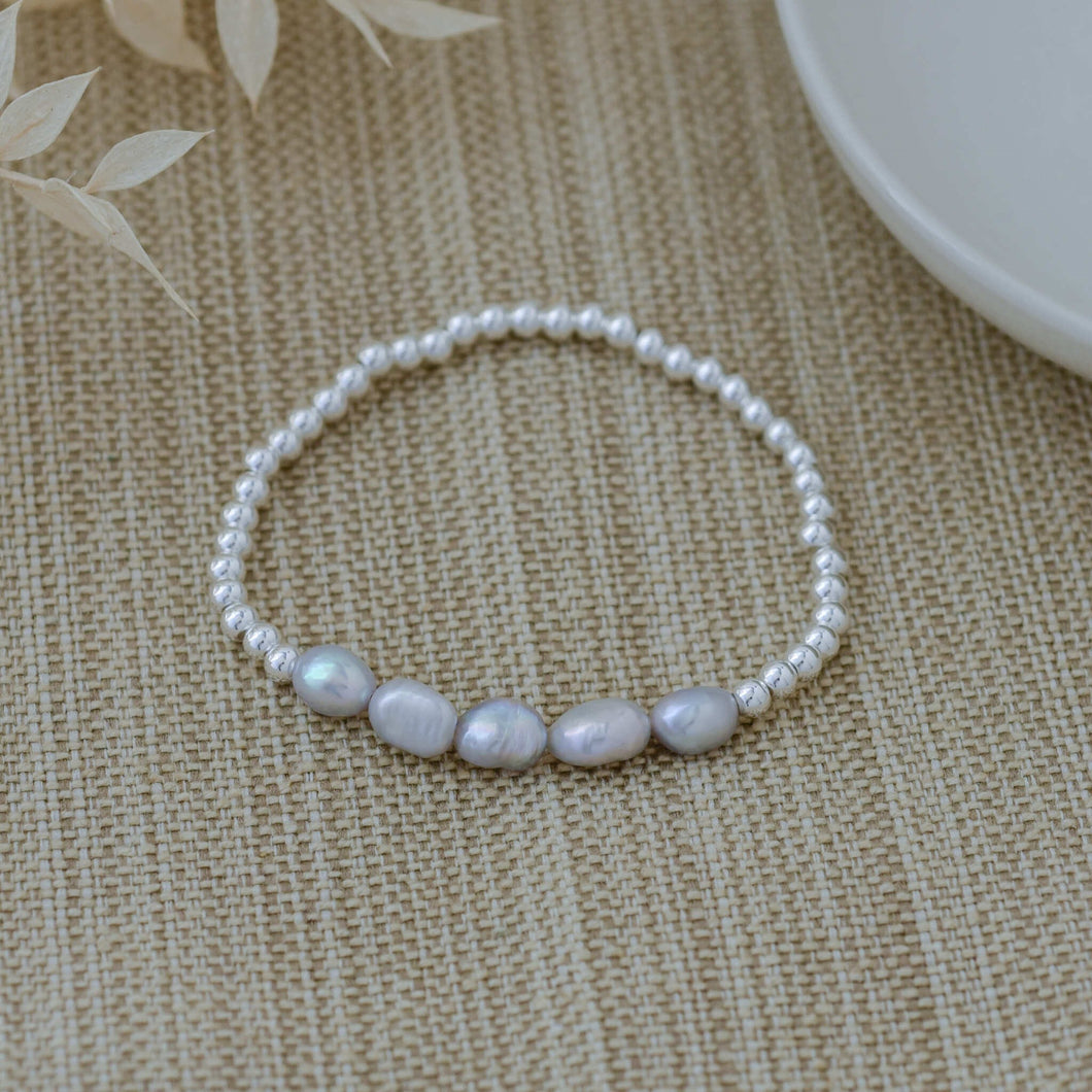 Dixie Bracelet - Grey Pearl/Silver Plate (Glee)