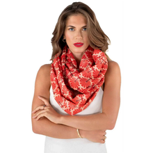Load image into Gallery viewer, Rouge Palms Cotton Infinity Scarf (Powder)
