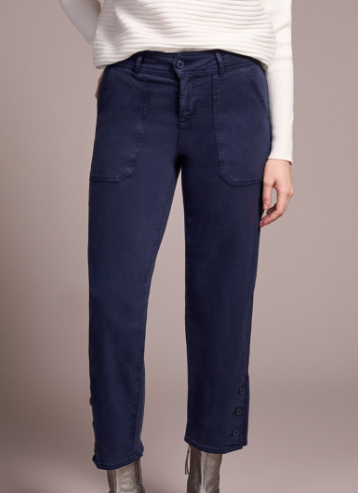 Button Vent Ankle Pant - Sapphire (Tribal)