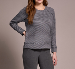 Textured L/S Crew - Charcoal (Tribal)