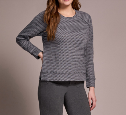 Textured L/S Crew - Charcoal (Tribal)