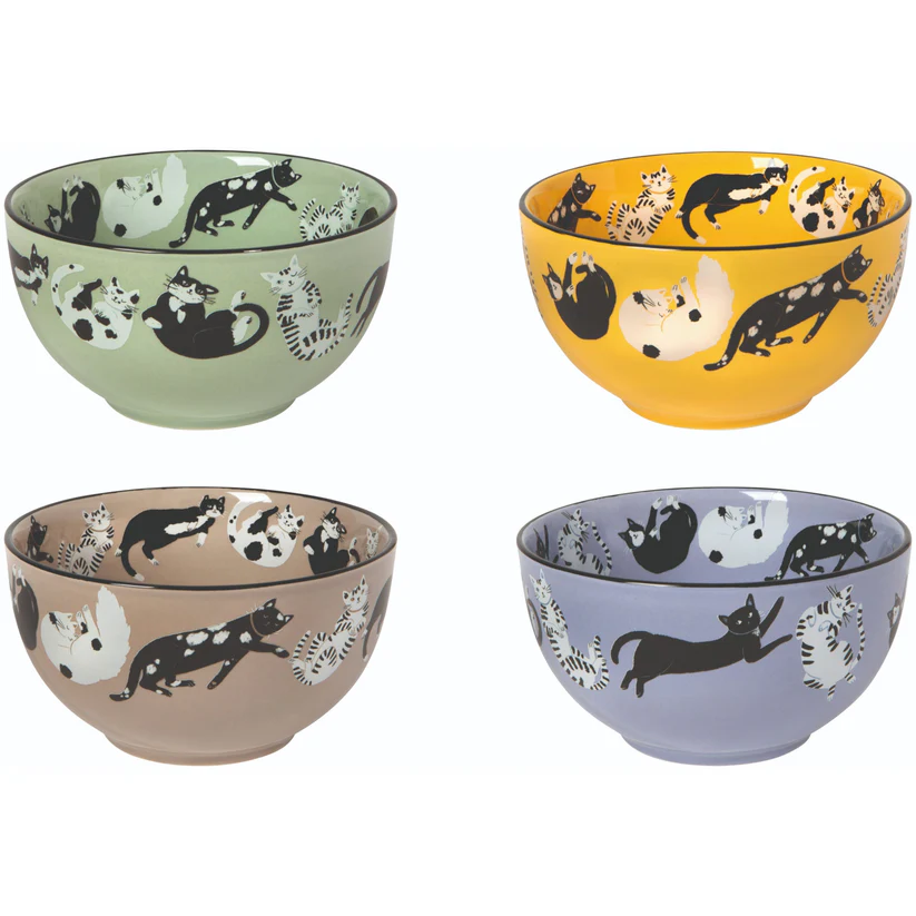 Meow & Furever Everyday Bowls Set/4