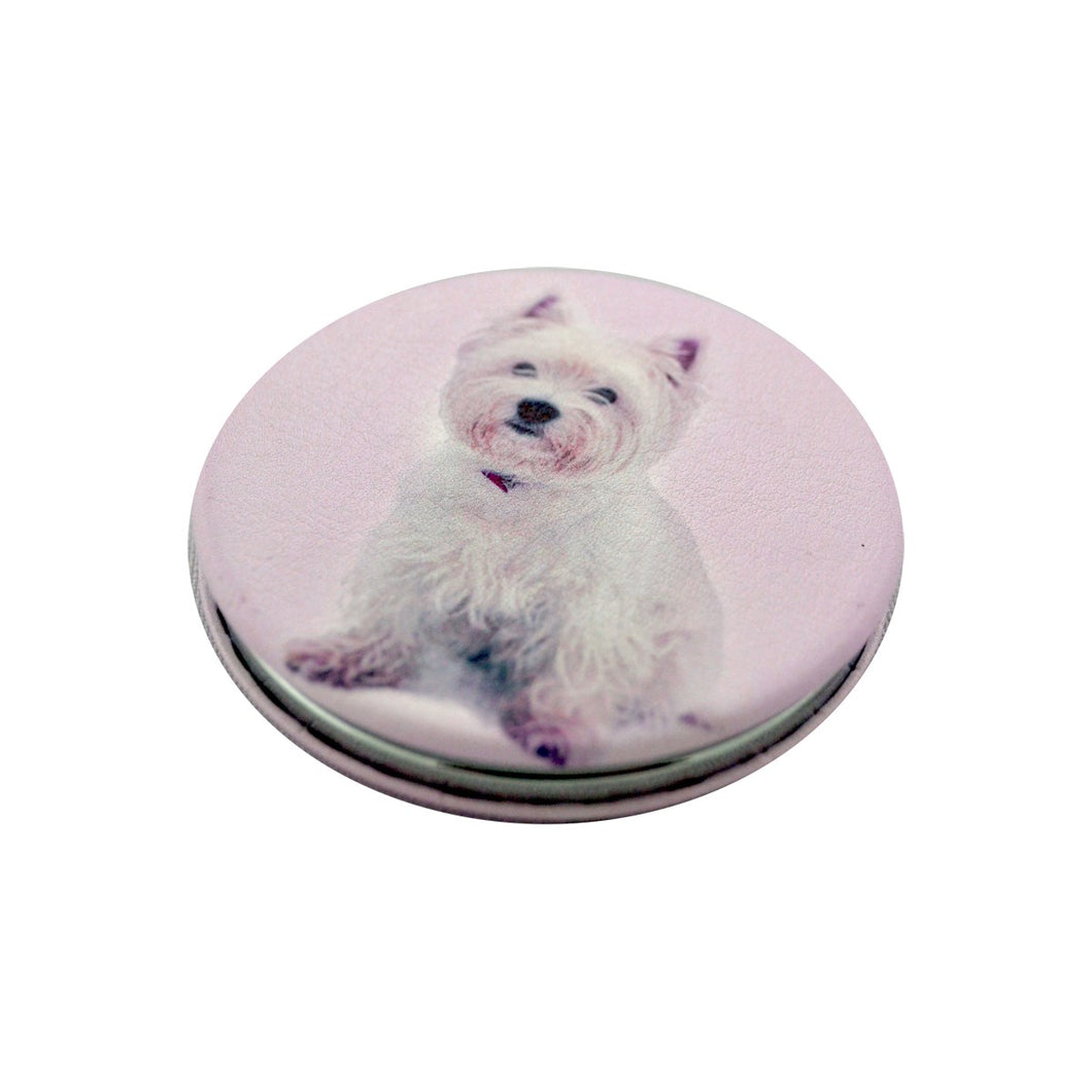 White Westie Round Compact