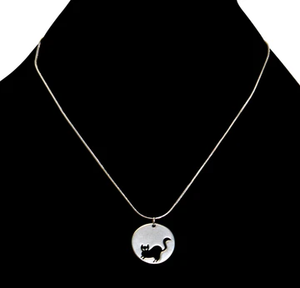 Black Cat Coin Necklace