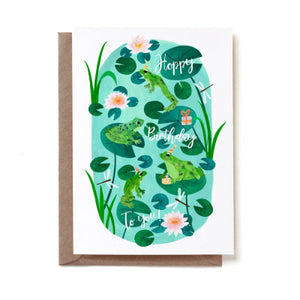 Hoppy Frogs Birthday Card