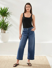 Load image into Gallery viewer, Audrey Crop Wide Leg Jeans - Fadedblue (Tribal)
