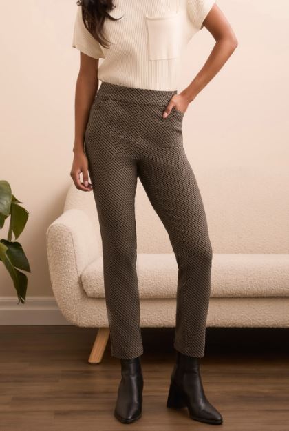 Pull-On Honeycomb Ankle Pant - Black (Tribal)