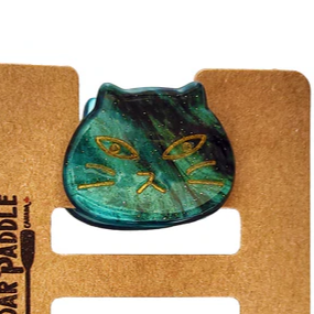 Cat Face Mini Hair Claw - Green