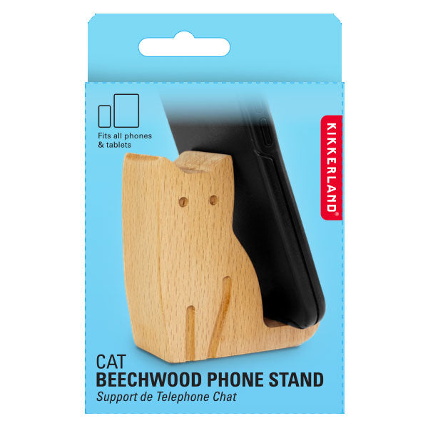 Beechwood Cat Phone Stand