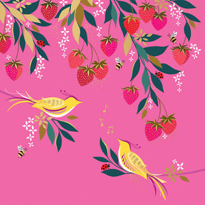 Sara Miller Strawberry Birds Card
