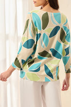 Load image into Gallery viewer, Lightweight Printed 3/4 Sweater - Aqua Sky (Tribal)
