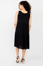 Load image into Gallery viewer, Juni Dress Linen Bamboo - Black (Blue Sky)
