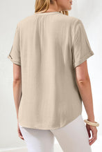 Load image into Gallery viewer, S/S Button Placket Blouse - Canvas (Tribal)
