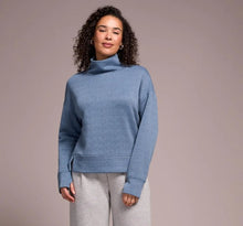 Load image into Gallery viewer, Morse Code Funnel Neck - Slate Blue (Tribal)
