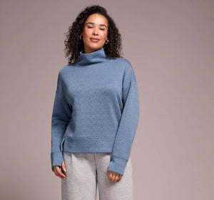 Morse Code Funnel Neck - Slate Blue (Tribal)