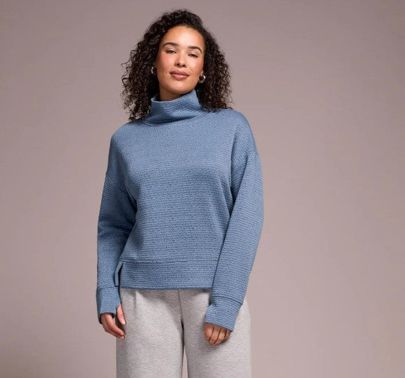 Morse Code Funnel Neck - Slate Blue (Tribal)