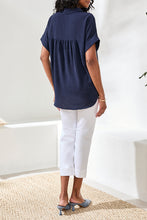 Load image into Gallery viewer, S/S Crepe Tie Shirt - Nautical (Tribal)
