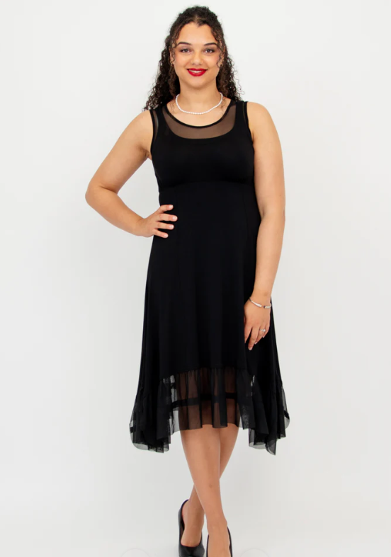 Danube Dress - Black (Blue Sky)