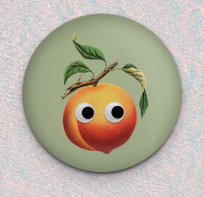 Stay Home Club - Googly Peach Magnet