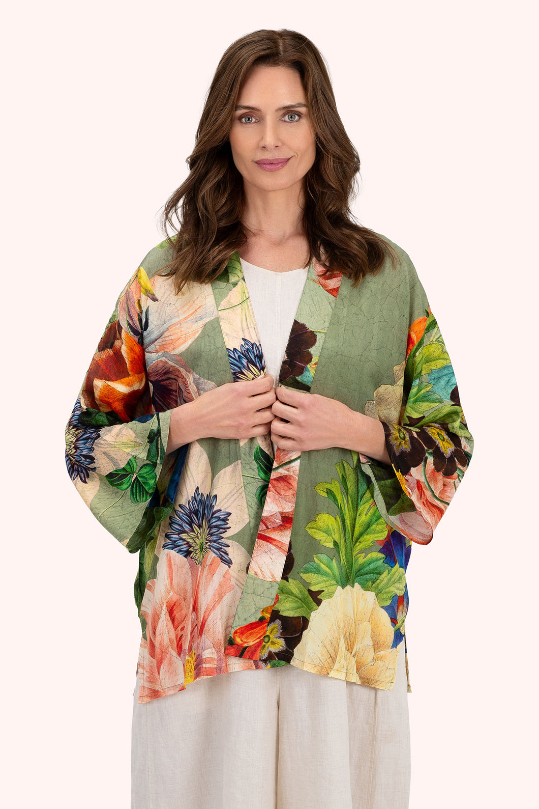 Powder Botanical Bouquet Mid-Length Cover Up