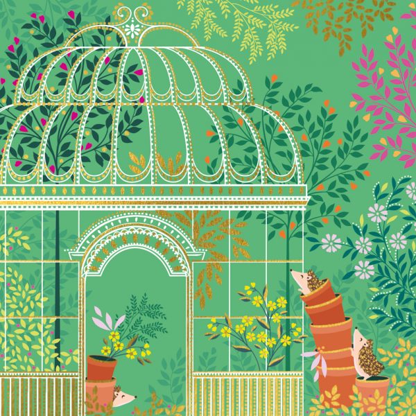 Sara Miller Flowers & Hedgehogs Card