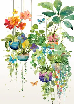 Hanging Baskets Blank Card