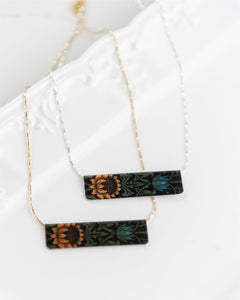 Secret Garden Bar Necklace - Silver - Giftologie
