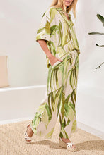 Load image into Gallery viewer, Leaves Pintuck Tie Pant - Mintleaf (Tribal)
