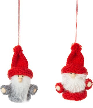 Folk Santa Ornament - 2 Assorted
