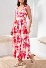 Load image into Gallery viewer, Sleeveless Watercolour Floral Dress - Canvas (Tribal)
