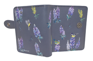 Summer Lupines Small Wallet - Grey