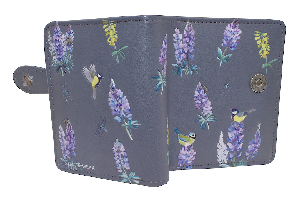 Summer Lupines Small Wallet - Grey