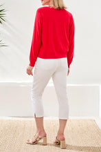 Load image into Gallery viewer, Button Front Pointelle Heart Cardi - Rouge (Tribal)
