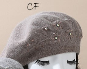Flower Sparkle Beret - Flax (Picabo)